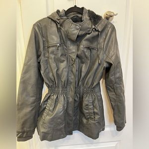 Faux leather jacket - Grey